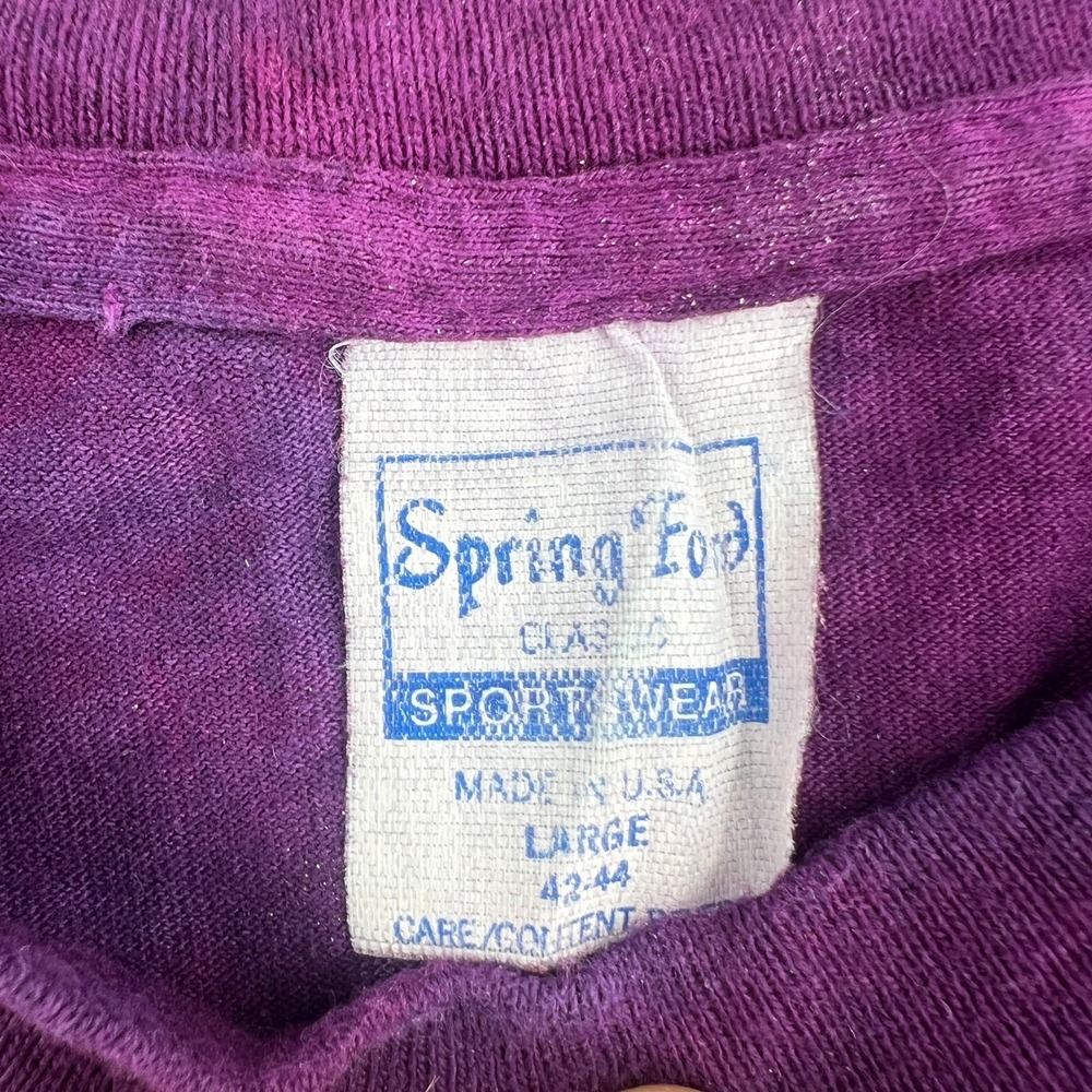 Vintage Spring Ford Santa Barbara Tie Dye T-Shirt Mens Large Purple Made in USA - Picture 3 of 6